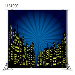 Laeacco комиксов города строительство супер герой Детские фотографии фоны индивидуальные фотографические фонов реквизит для фото Studio