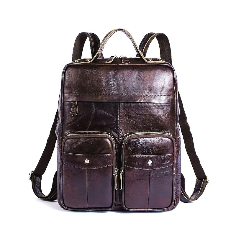 

Men Backpack Genuine Leather Male Backpack High Quality School Bag For Teenages Casual Travel Shoulder Bag Men Bag Mochila