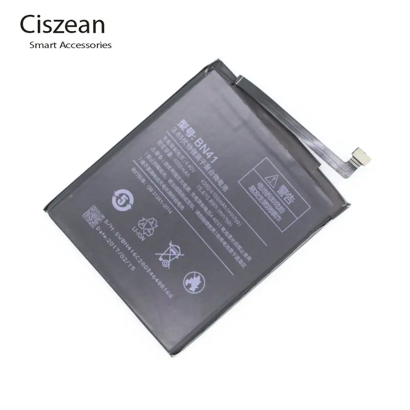 Сменный аккумулятор Ciszean BN41 4100 мАч для Xiaomi Redmi Note 4 MTK Helio X20 4X Pro|battery for xiaomi|battery forbattery