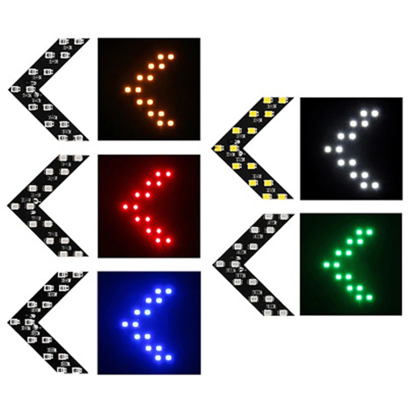 2 шт. автомобильный Стайлинг 14 SMD Светодиодная Стрелка Панель свет автомобильное боковое зеркало сигнал поворота автомобиль заднего вида Индикатор для зеркала свет
