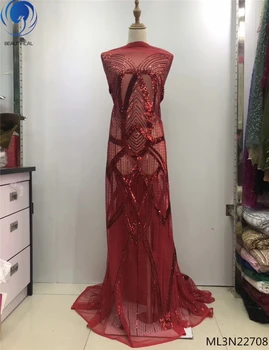

BEAUTIFICAL 5yards/lot african laces 2019 high quality lace fabric sequins lace fabric nigerian fabric free shipping ML3N227