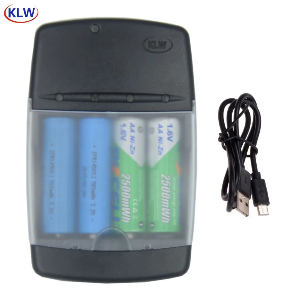 

4 Slot LED display Smart Ni-Zn Battery Charger For NIZN AA AAA 1.6V LiFePo4 16340 14500 10440 3.2V Rechargeable Battery Charger