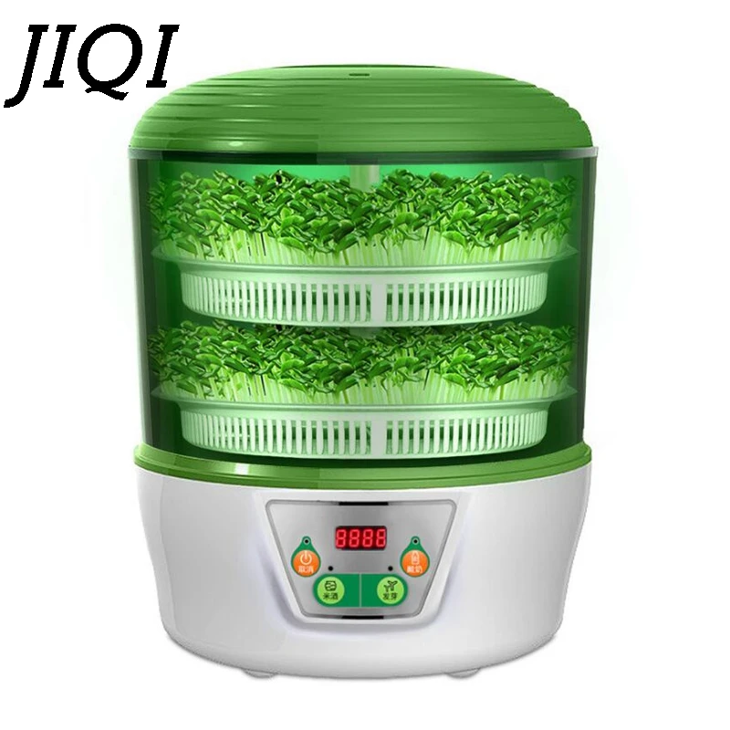 Baratos JIQI Digital inteligente brotes de frijol máquina termostato semillas verdes crecimiento automático yogur fabricante arroz vino natto fermentador EU