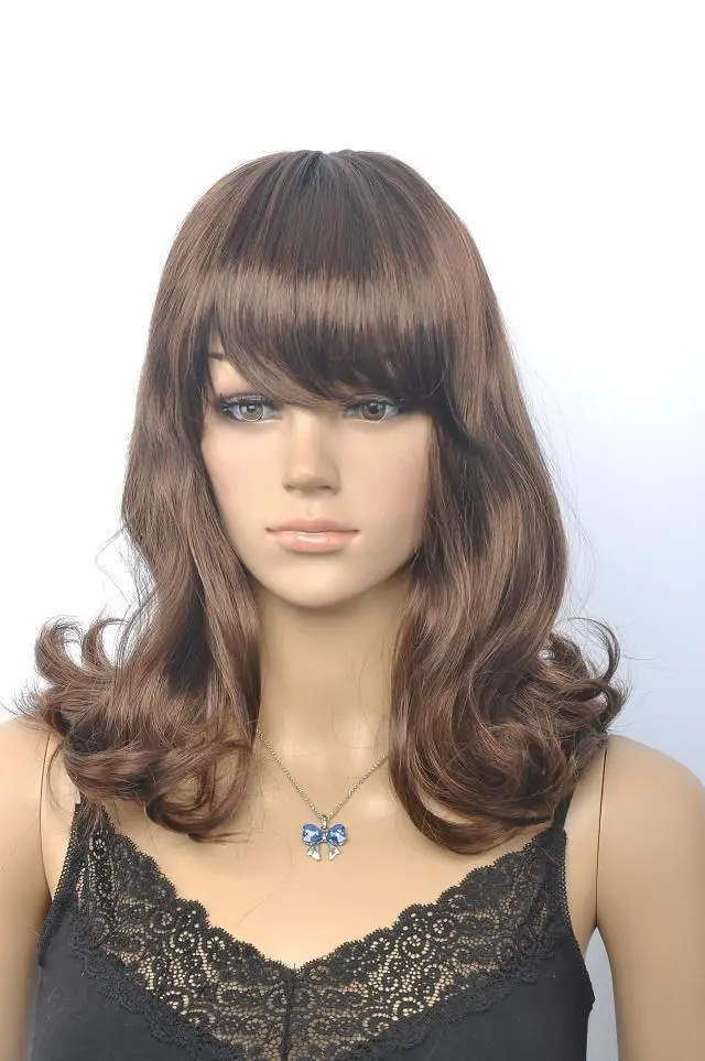 TJS &Wholesale&>> Pop Fashion Lady's Hair Wig Prom feast long Sepia