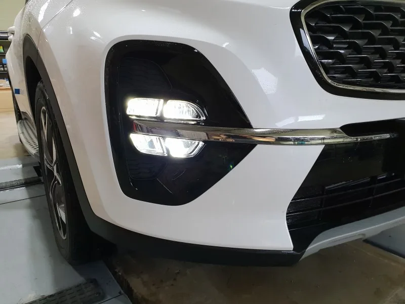 MZORANGE, 2 шт., для Kia sportage KX5,, дневной ходовой светильник, DRL, Светодиодный дневной светильник, передний бампер, противотуманная фара, белый, автомобильный стиль