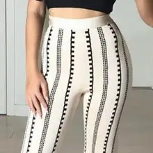 Г. пикантные комплект из 2 предметов с широкими полосками штаны комплект Повседневное комплект из двух предметов брюки и топ женские брюки с широкими штанинами и топ комплект повязку гл оптом