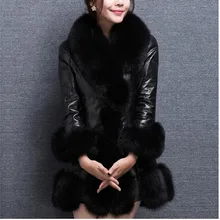 SexeMara/Новинка года; модное пальто из искусственной кожи с воротником из искусственного меха; куртка; Зимняя парка; пальто; платье; ветровка; толстая верхняя одежда
