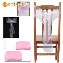 Neoteck 50 шт. вырезки из органзы чехлы для стула бант Свадебная вечеринка банкет Декор морщин стойкие стул пояса для свадебной вечеринки декор