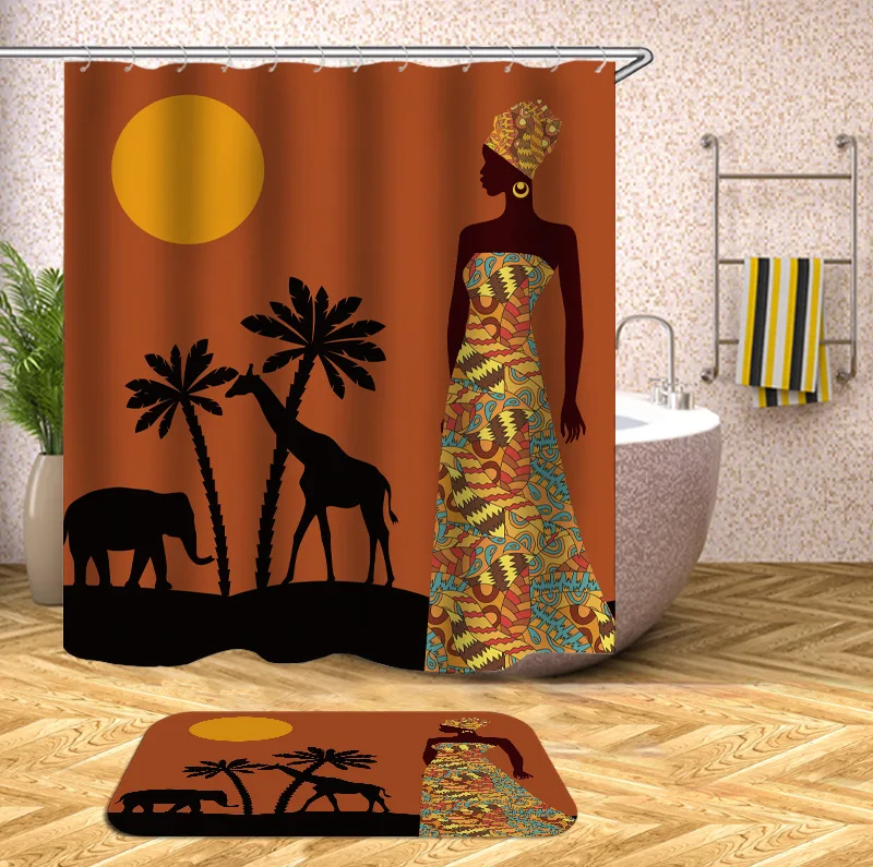 Экологичные Водонепроницаемый Ванная комната характер душ Шторы полиэфирной ткани Ванная комната Шторы моющиеся Ванна декора душ Шторы s