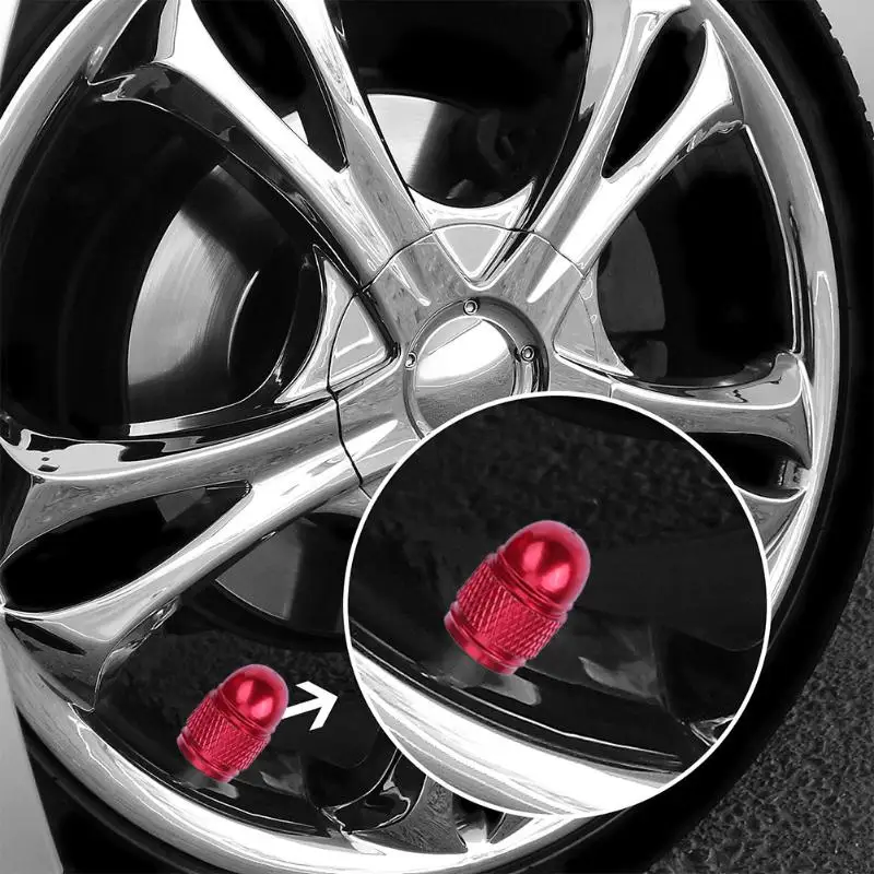 

4pcs Car Tire Valve Stem Caps Dust Covers Bullet Shape Aluminum Airtight Tyre Stem Air Caps Cover for Universal Car