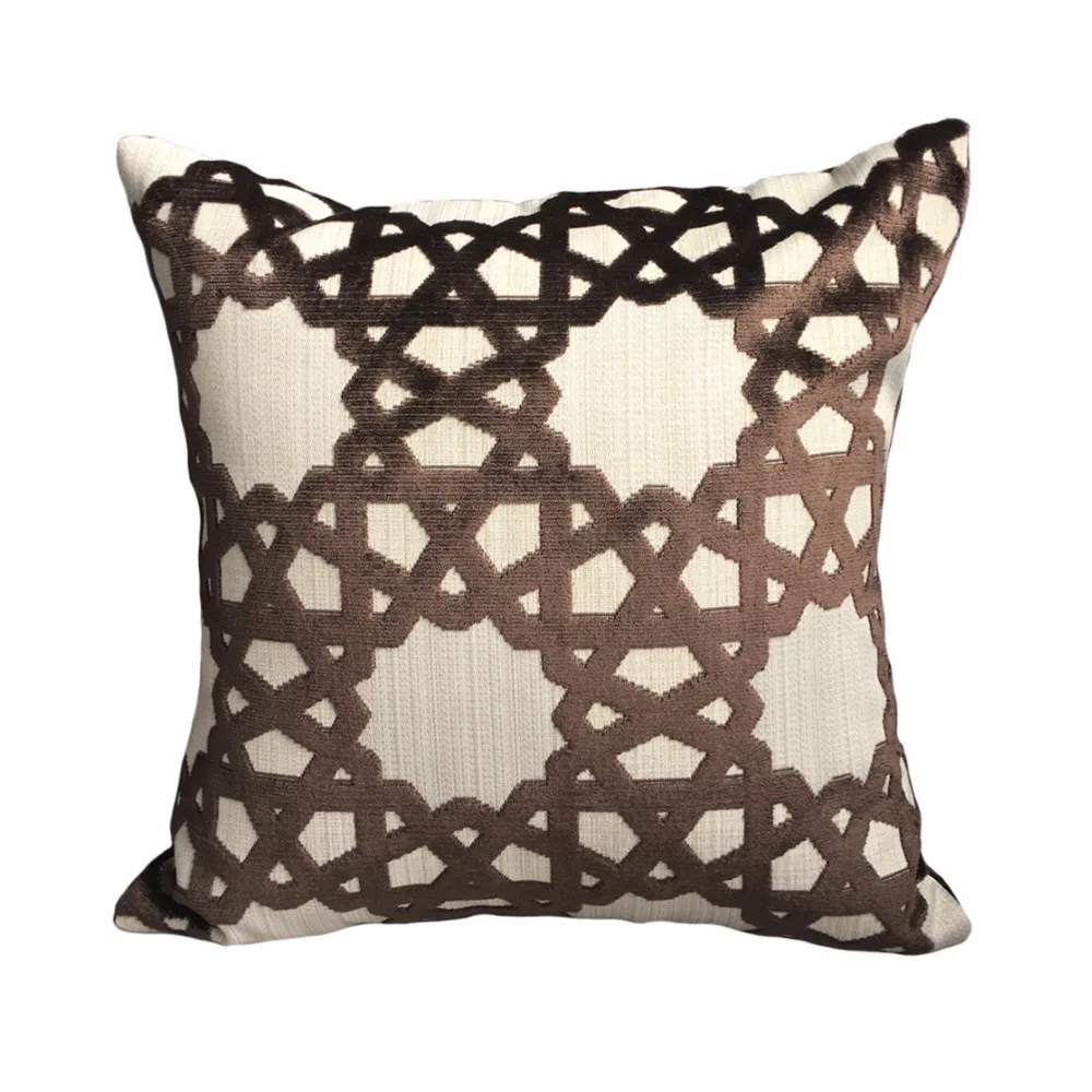 

3 Colors Luxurious Contemporary Geometric Viscose Chenille Decorative Cushion Cover Cut Pile Velvet Pillow Case Sell by piece