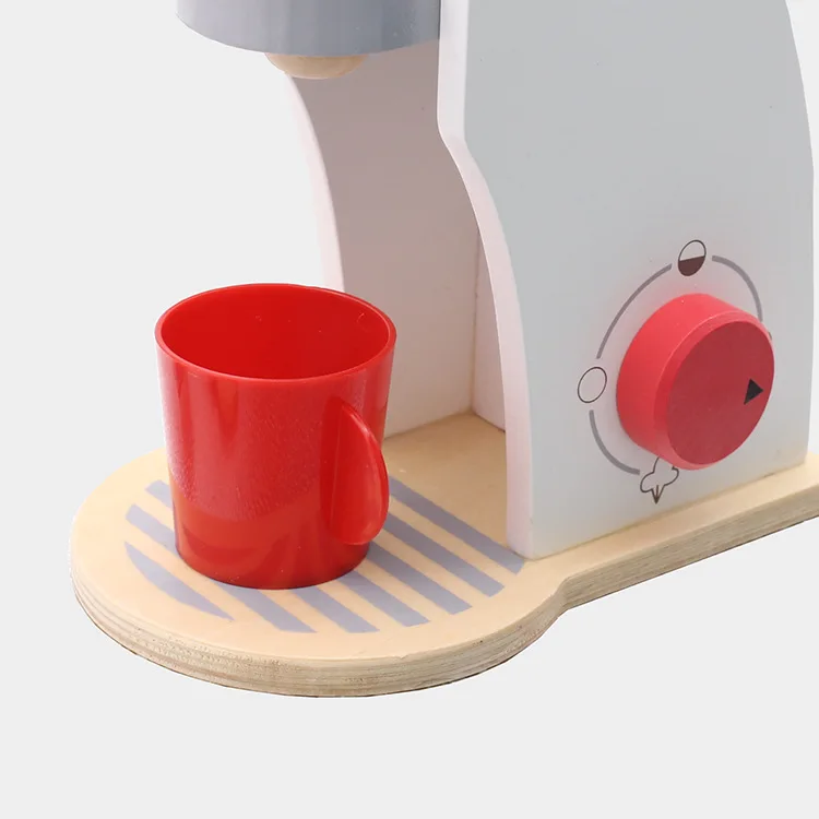 Wooden Play house Kitchen tool Coffee machine Role play DIY Making coffee toys for children tea set Interactive kids toy gift