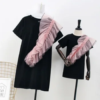 

Mother Daughter Dresses Elegant Mommy and Me Wedding Dress Family Look Shirts Tassel Fashion Desgin Mother and Daughter Clothes