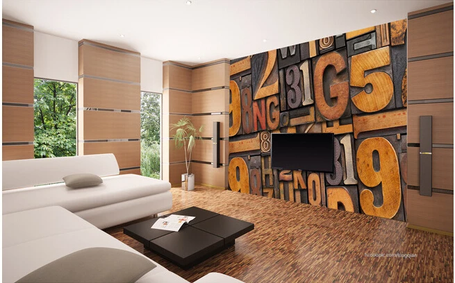 Best The most popular 3D murals, European style retro woodcut word wallpaper, the living room sofa TV wall bedroom wall wallpaper