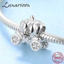 Сказочный модный 925 пробы Серебряный реалистичный тыквенный автомобиль Изящные бусины подходят к оригиналу Pandora браслет для изготовления ювелирных изделий