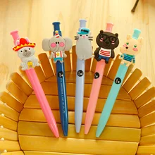 2 шт. genkky Творческий мультфильм шариковая ручка студент поставки животных голову, как шариковая ручка подпись ручка офисная техника
