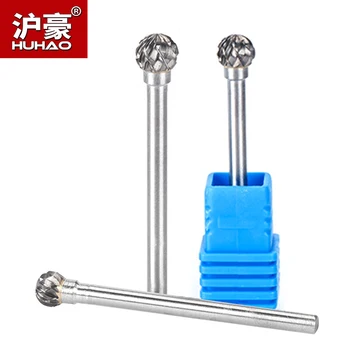 

HUHAO 1pc 3mm Shank Tungsten Carbid Steel Cutter Metal Grinding Carving Rotary File Cylindrical Router Bit For Metal Polishing