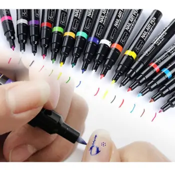 

Pro 16 Pcs Color Nail Art Pen Painting Design Tool Drawing for UV Gel Polish Set