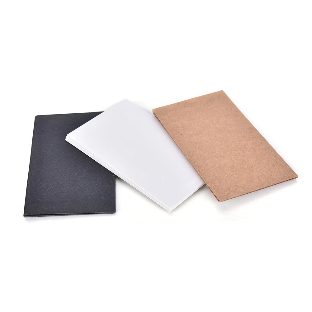 

100pcs/Lot Hang Tag Blank Tags Packaging Label White /Black /Kraft Paper message card word business card paper Drop Shipping