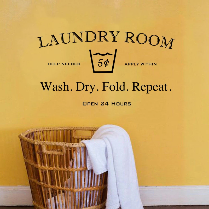 

Removable Laundry Room Store Wall Sticker Wall Decal Removable Laundry Quote Wall Mural Laundry Shop Decoration AY1322