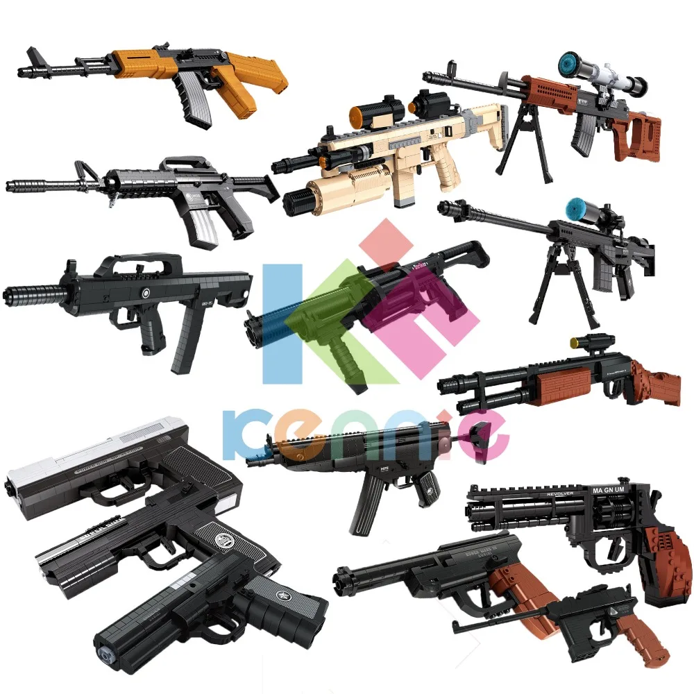 

2018 New M16 AK47 QBZ M45 95 type automatic rifle Sniper rifle Sniper rifle gun model Building Block Set Toy Gift For Children
