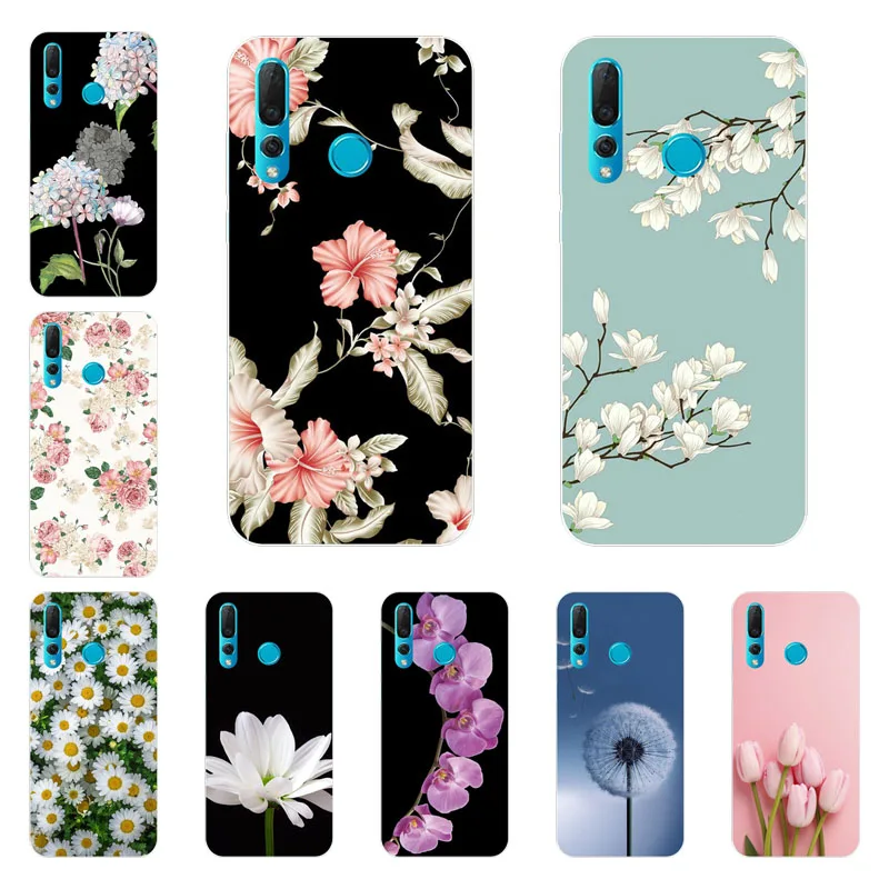 Huawei Nova 4 Case Silicon Bloom Flowers Painting Soft TPU Back Cover for Phone Protect Bags Shell |