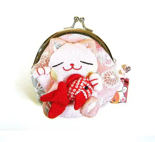 32 шт. японское кимоно Lucky Cat fish Портмоне кошелек монета Сумка кошелек+ шелк