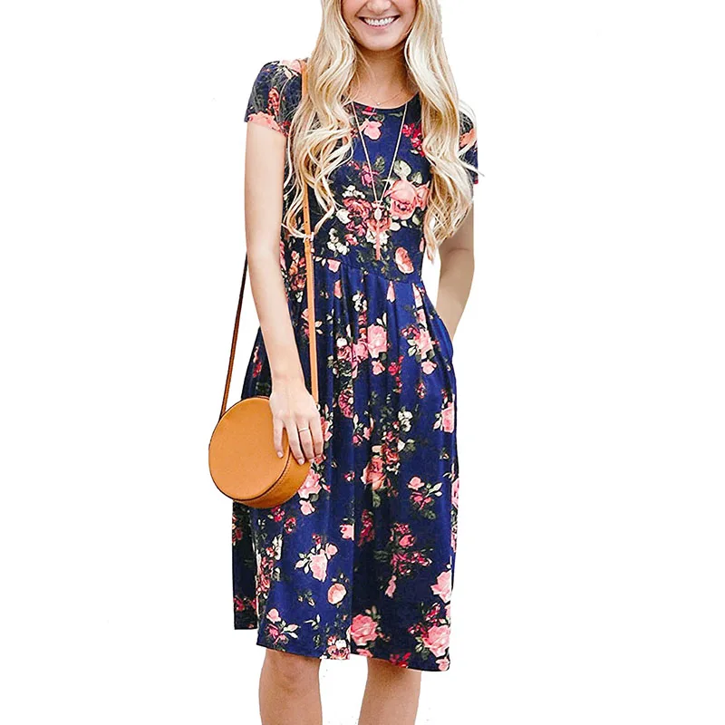 Aliexpress.com : Buy 2018 Summer Women Casual Dress Short Sleeve with ...