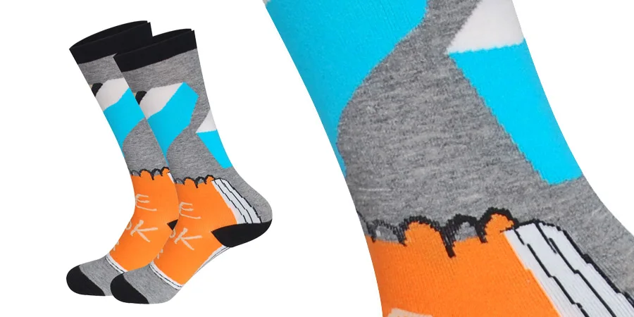 LIONZONE 5 пар/лот смешные мужские носки и Для женщин нейтральный хлопковые носки лиса волк Cat платье Повседневное Экипажа Носки Happy socks