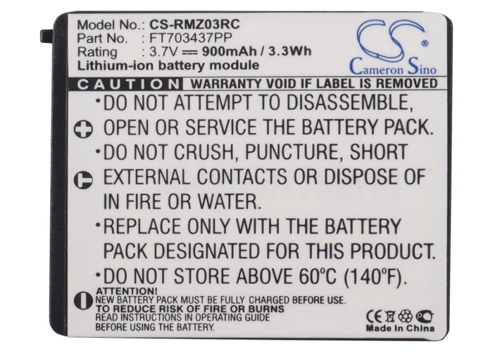 

Cameron Sino 900mAh Battery Razer FT703437PP RZ03-00120100-0000 For Razer Mamba RC03-001201