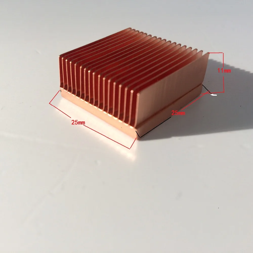 DIY 2 шт./лот 25x25x11 мм медный теплоотвод источник питания процессор медный радиатор Одноплатные компьютеры теплоотвод