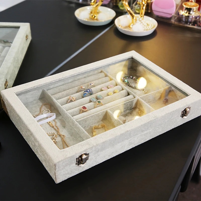 ANFEI New Mixed Jewelry Box Tray Necklace/Ring/Earrings/ Display Box Velvet Jewelry Organizer Box Bead Container Storage A255-11 ANFEI New Mixed Jewelry Box Tray Necklace/Ring/Earrings/ Display Box Velvet Jewelry Organizer Box Bead Container Storage A255-11