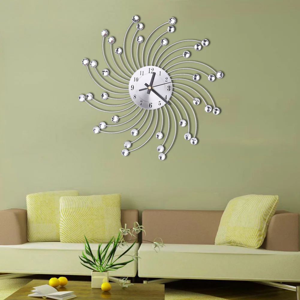 

3D Large Wall Clock Metal Crystal Modern Home Decoration Silent Clocks for Living Room Office MYDING