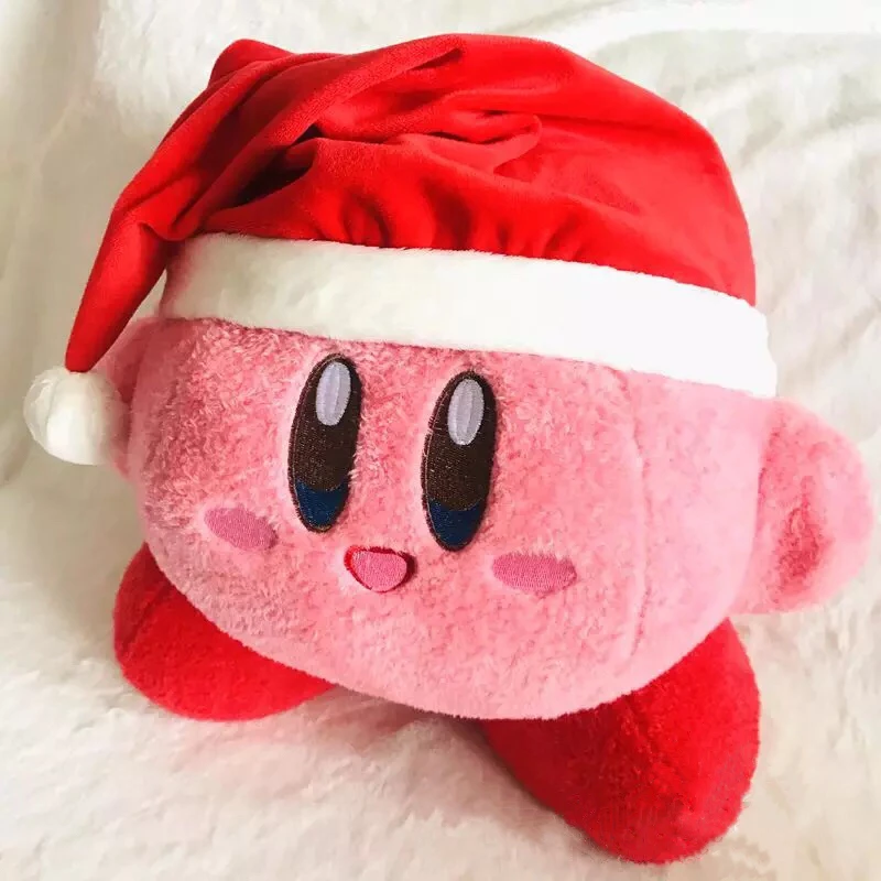 

Merry Christmas Exlusive Version Pink Star Kirby Kawaii Plush Toys Red Hat Kirby Stuffed Plush Doll Toys for Children Gifts