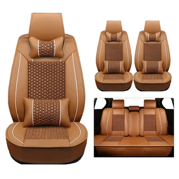 

(leather+silk) Car Seat Covers For Mitsubishi ASX Lancer SPORT EX Zinger FORTIS Outlander Grandis cars accessories-styling auto