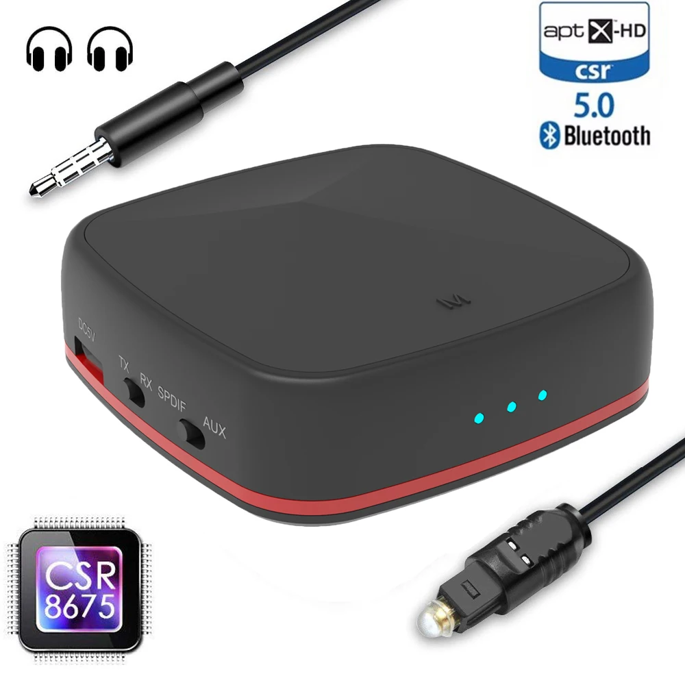 Bluetooth 5,0 Aptx HD низкая задержка музыка SPDIF Toslink RCA Aux передатчик приемник A2DP беспроводной домашний стерео аудио ТВ адаптер