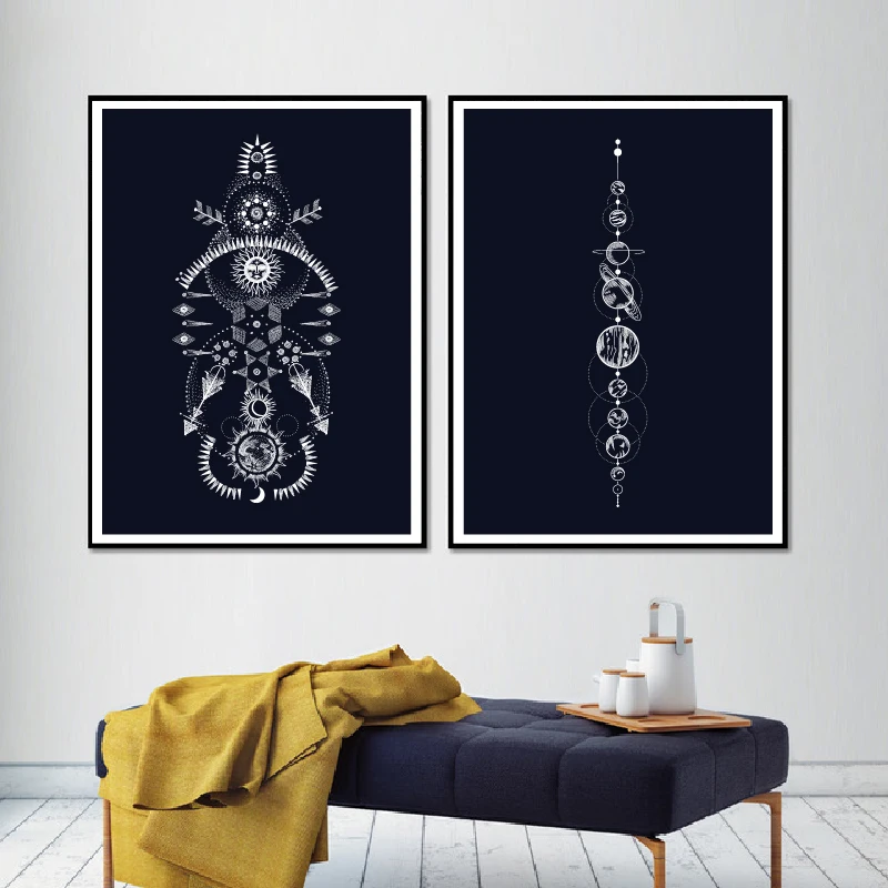 moon phases canvas prints home decoration