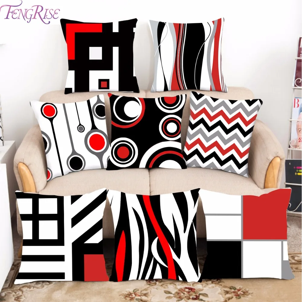 

FengRise Polyester Woven Cushion Geometric Pillow Decorative Cushion Case for Sofa Home Printed Throw Pillow Seat Chair Cushion