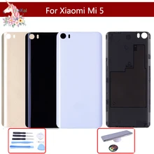 Original Glass For Xiaomi Mi 5 mi5 Back Glass Battery Cover Rear Door Housing Case Cover mi 5 Panel Replacement With Logo