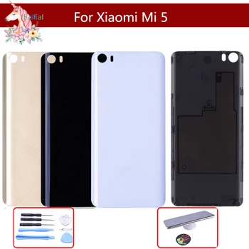 

Original Glass For Xiaomi Mi 5 mi5 Back Glass Battery Cover Rear Door Housing Case Cover mi 5 Panel Replacement With Logo