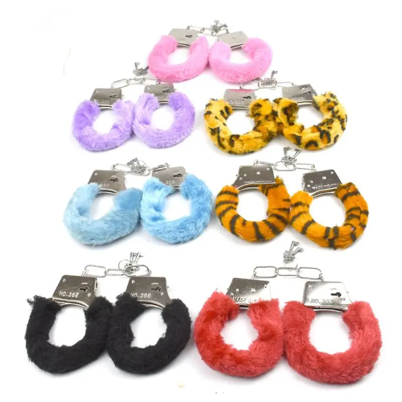 

Bondage Furry Handcuff With Key Police Roleplay Tools Game Plush Handcuff