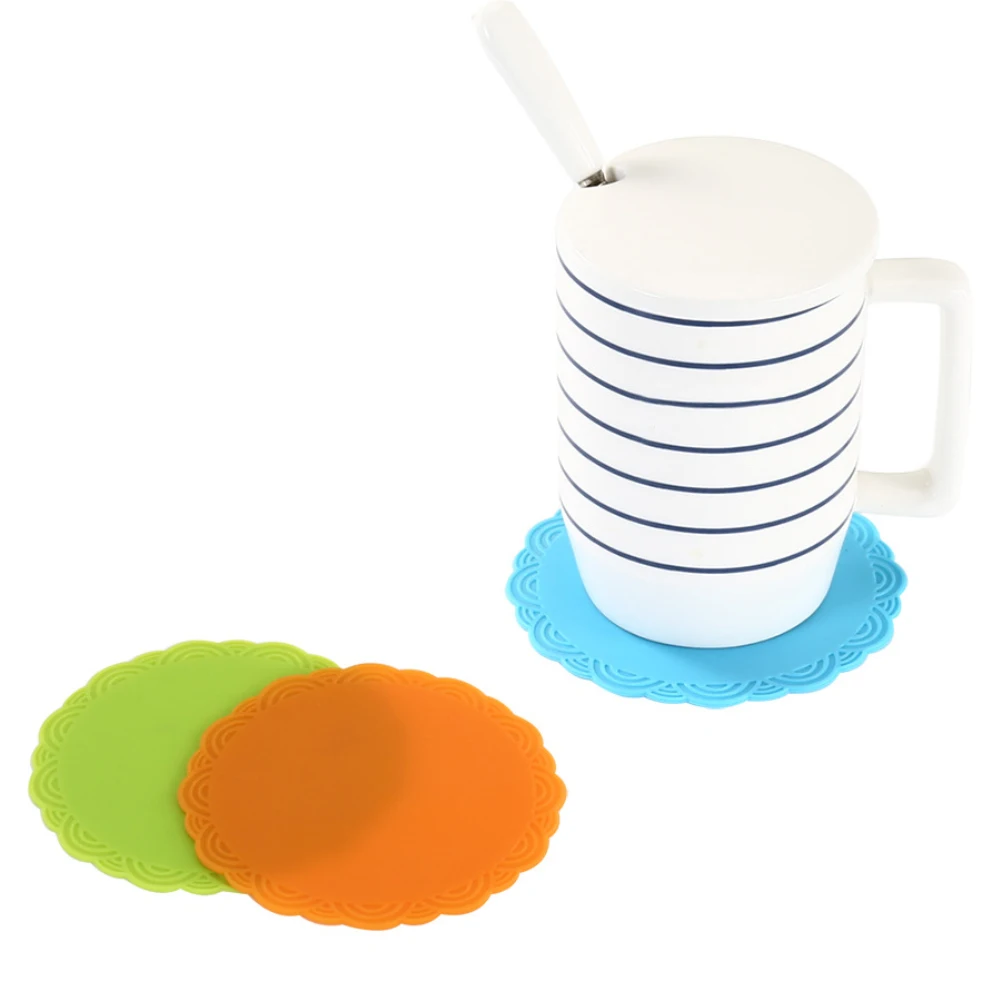 

1PC Food Grade Silicone Coaster Colorful Heat Resistant Tea Cup Mat Lots Drinking Mug Coasters Placemat Table Decoration Pad