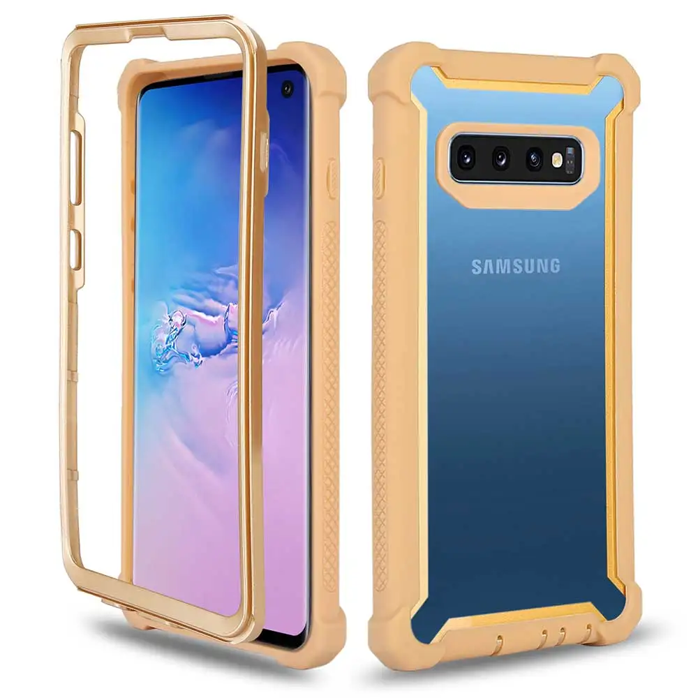 Противоударный Прочный чехол для телефона samsung Galaxy S10 Lite S9 plus S10E Note 8 9 сверхпрочная защита Doom Броня PC+ мягкий чехол - Цвет: Золотой