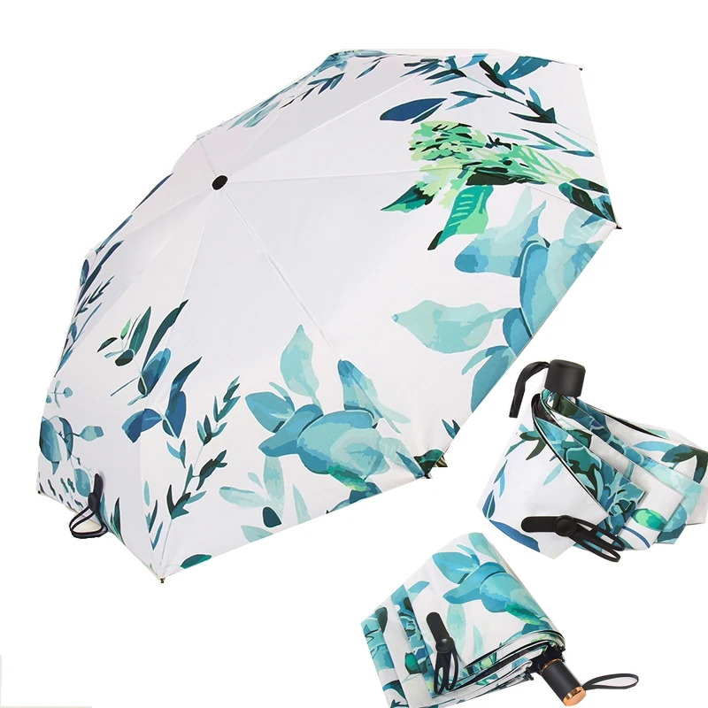 

Creativity Painting Umbrella Rain Woman Three/Mini Five Folding Pocket Umbrella Compact Female Sunny Umbrella Rain Women Parasol