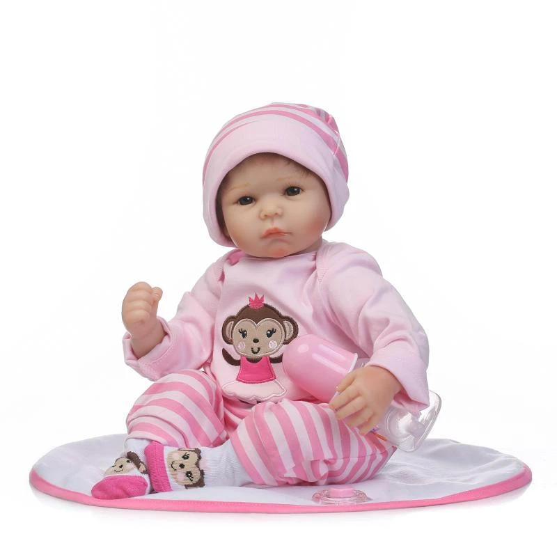 52 Cm Singe Rose Vetements Reborn Bebe Poupee Doux Vinyle Realiste Bebe Jouer Maison Jouets Coton Corps Accompagner Sommeil Poupee Aliexpress