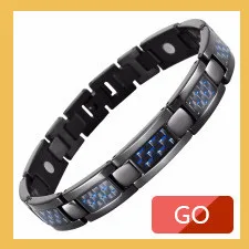 Hottime Fashion Golden 304 Stainless Steel Bracelet Health Energy Magnetic Bracelets For Man Hand Link Chain Wristband 10107