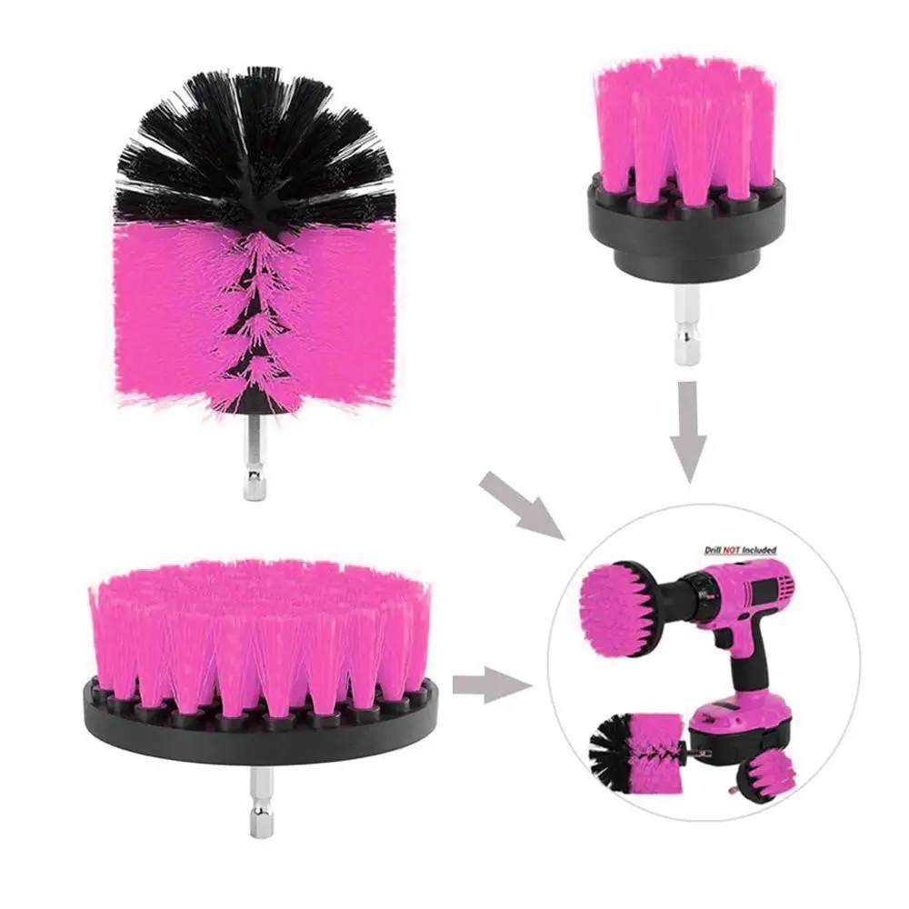 

3 Piece Scrub Brush Power Drill Cleaning Brush Cleaner Combo Tool Kit Perfect for Cleaning Grout all purpose quick foaming
