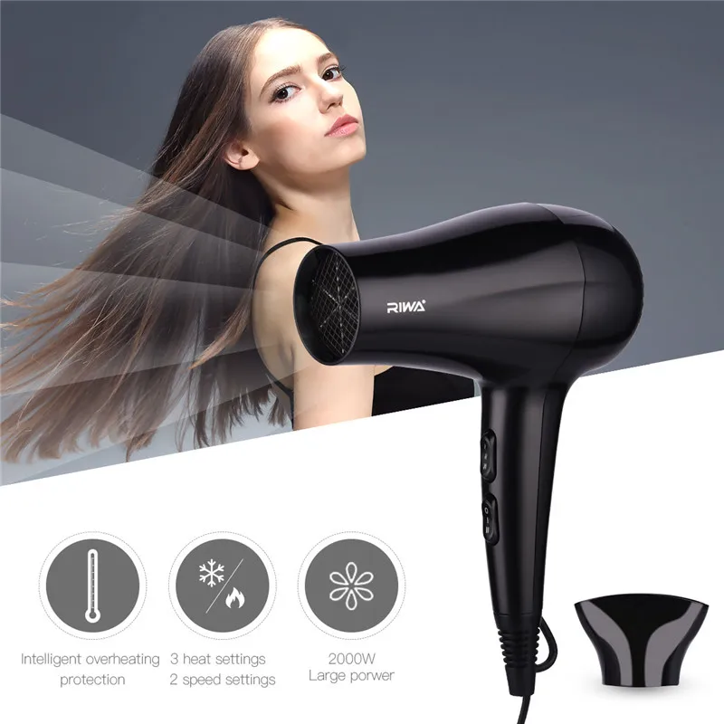 

2000W Hair Dryer Powerful Corrugated Heating Wire Hairdryer With Overheating Protection Fast Drying Blower Hanging Loop design42