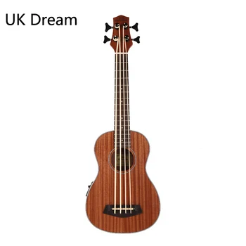 Cheap 30 Inch Wooden Electrical Bass Guitar 4 Strings Ukulele Musical Instruments Closed Knob Ukulele Guitarra UB-113