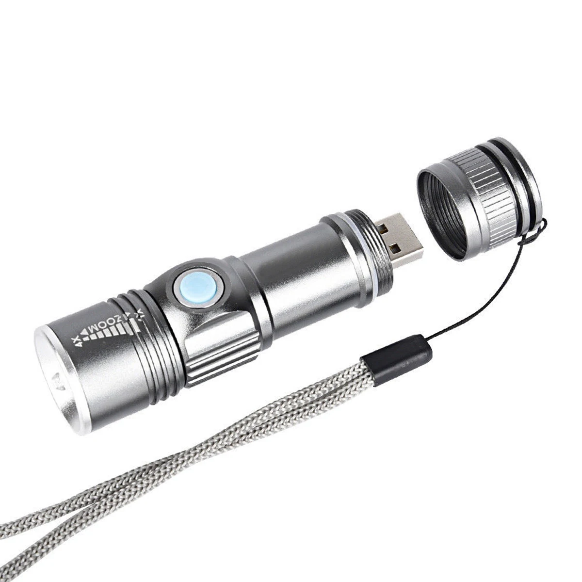 Newest 93mm Portable Adjustable LED Zoom 3000LM Flashlight 3 Modes Mini